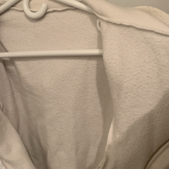 Pearly White American Apparel White Full Zip Hoodie 50/50 Cotton Blend SZ Medium - Picture 7 of 11